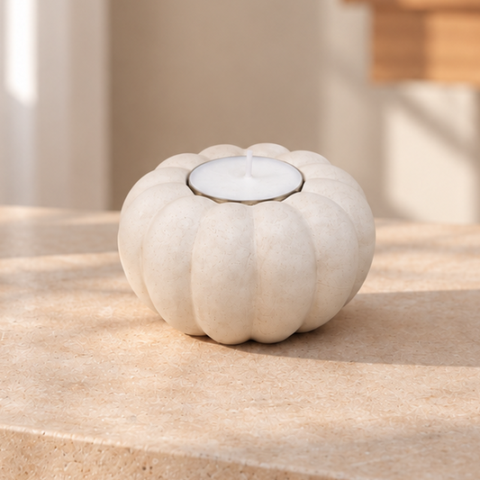 Portavelas Calabaza | Beige Claro