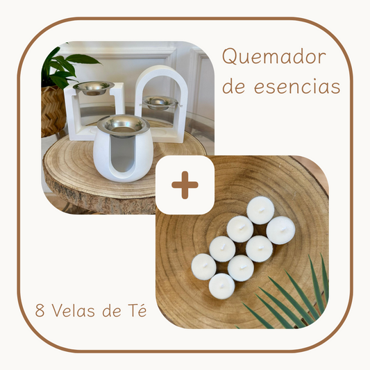 Pack Quemador + 8 Velas de té
