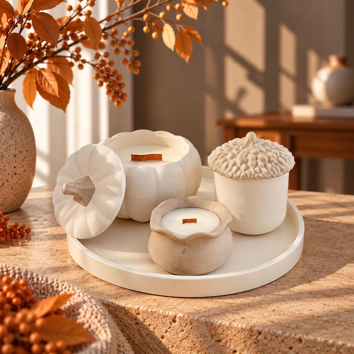 Set Decorativo de Otoño · Calabaza & Bellota