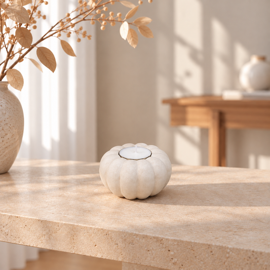 Portavelas Calabaza | Beige Claro