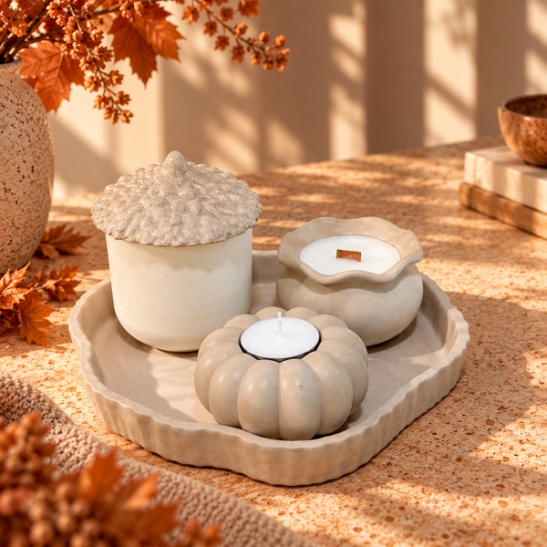 Set Decorativo de Otoño · Gris Topo