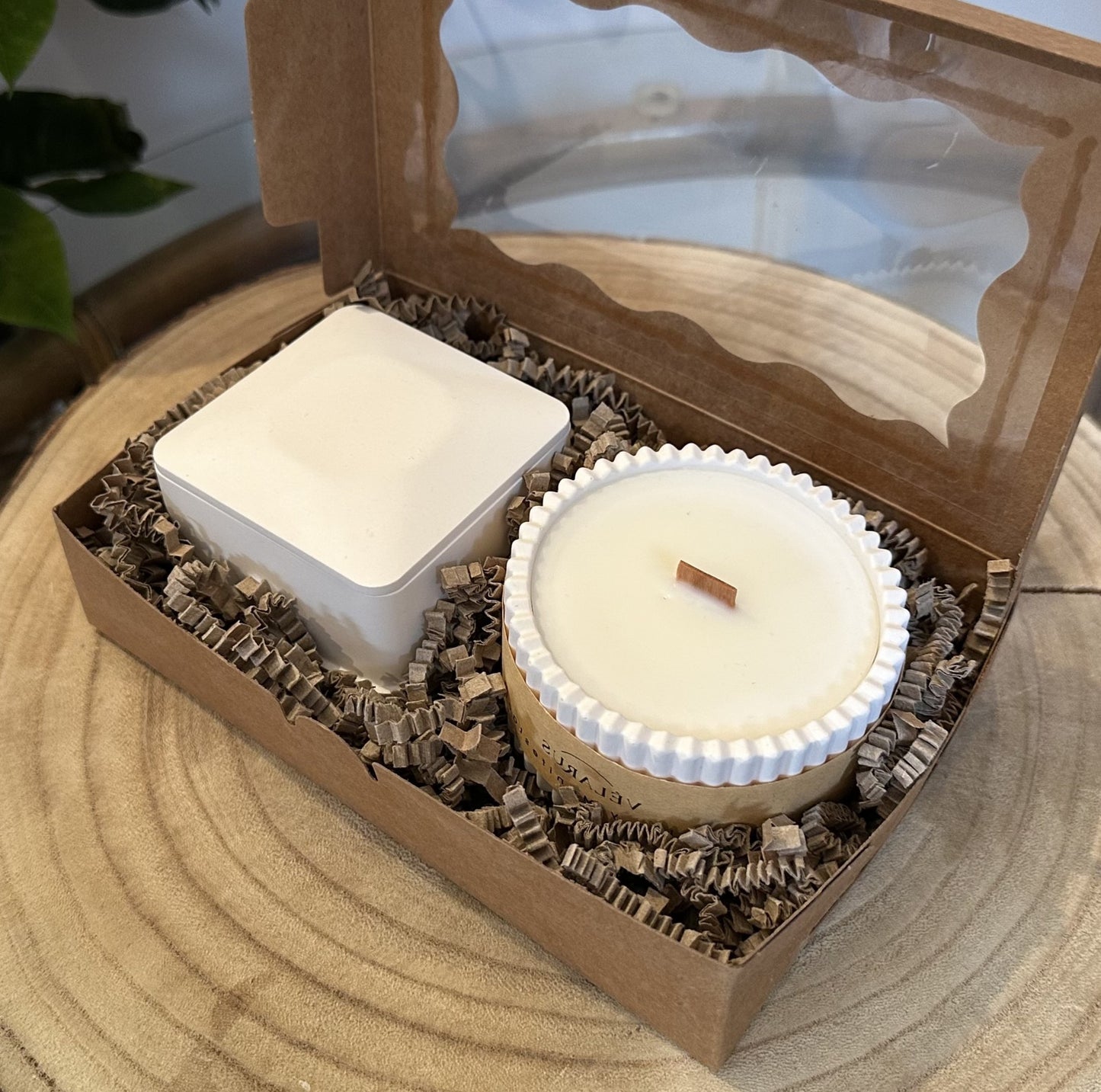 Pack Premium – Caja Kraft con vela y cajita de cerillas