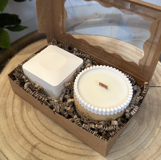 Pack Premium – Caja Kraft con vela y cajita de cerillas